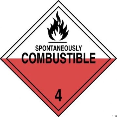 Accuform DOT PLACARD HAZARD CLASS 4  MPL403RM100 MPL403RM100
